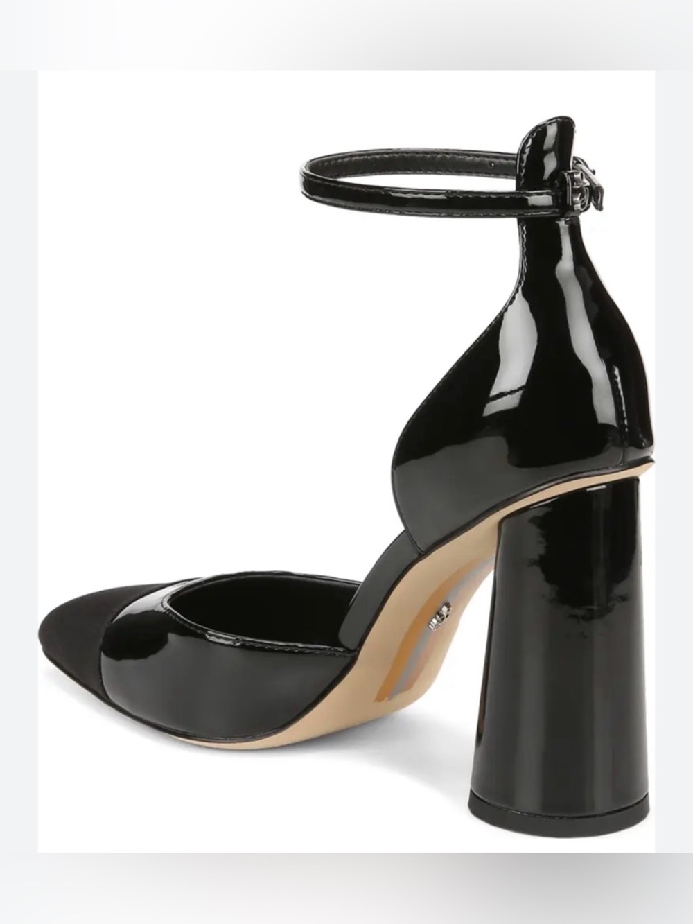 Sam Edelman Cristine ankle strap block heel in black - Picture 4 of 5